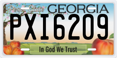 GA license plate PXI6209