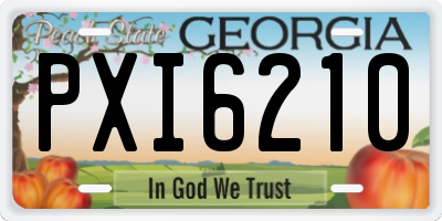 GA license plate PXI6210