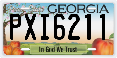 GA license plate PXI6211