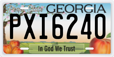 GA license plate PXI6240