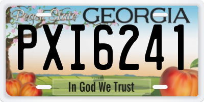 GA license plate PXI6241