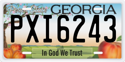 GA license plate PXI6243