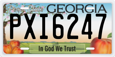 GA license plate PXI6247
