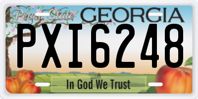 GA license plate PXI6248