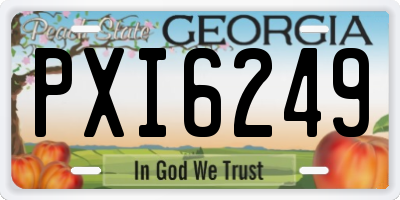GA license plate PXI6249