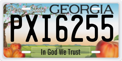 GA license plate PXI6255