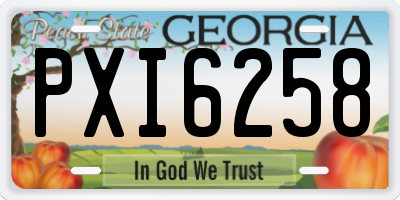GA license plate PXI6258