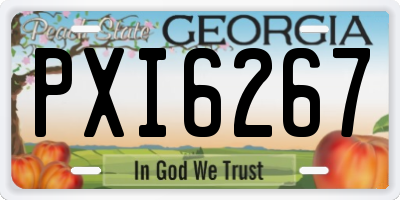 GA license plate PXI6267