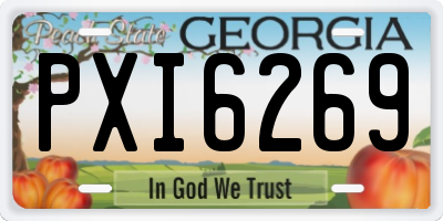 GA license plate PXI6269