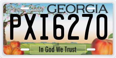 GA license plate PXI6270