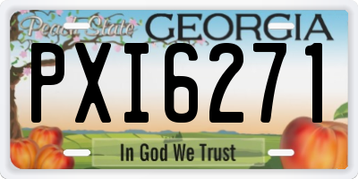 GA license plate PXI6271