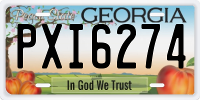 GA license plate PXI6274