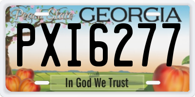GA license plate PXI6277