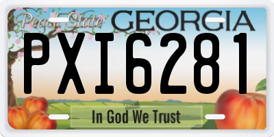 GA license plate PXI6281