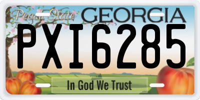 GA license plate PXI6285