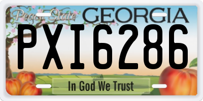GA license plate PXI6286