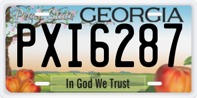 GA license plate PXI6287