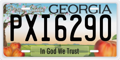 GA license plate PXI6290
