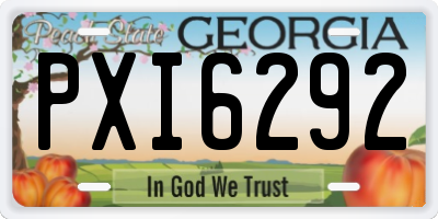 GA license plate PXI6292