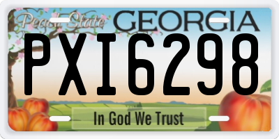 GA license plate PXI6298