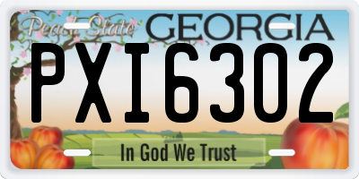 GA license plate PXI6302