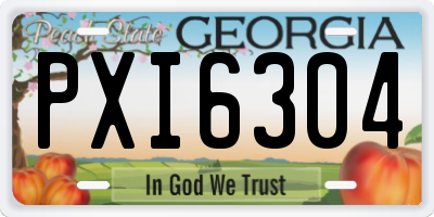 GA license plate PXI6304