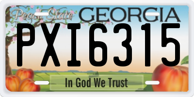 GA license plate PXI6315
