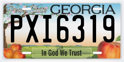 GA license plate PXI6319