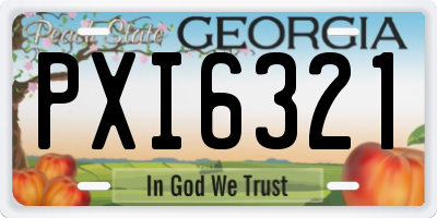 GA license plate PXI6321