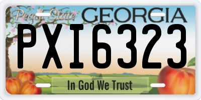 GA license plate PXI6323