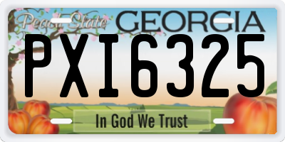 GA license plate PXI6325