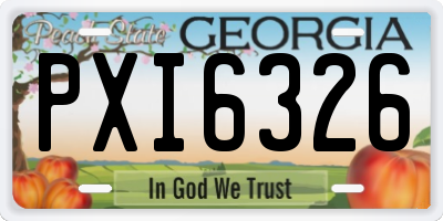 GA license plate PXI6326
