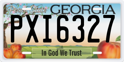 GA license plate PXI6327