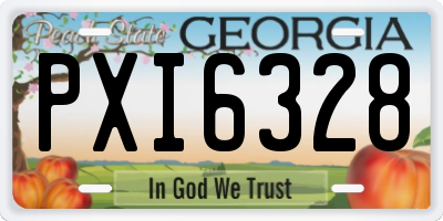 GA license plate PXI6328