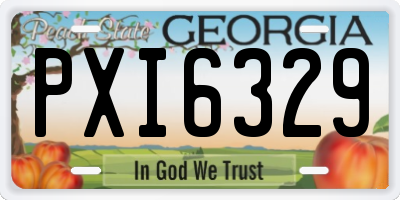 GA license plate PXI6329