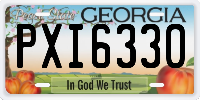 GA license plate PXI6330