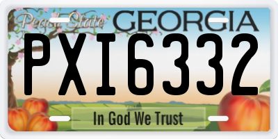 GA license plate PXI6332