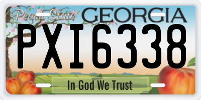 GA license plate PXI6338