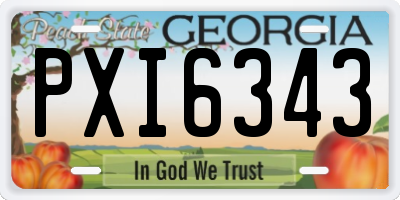 GA license plate PXI6343