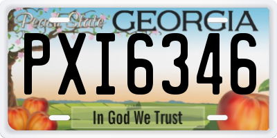 GA license plate PXI6346