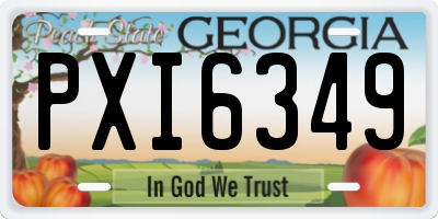GA license plate PXI6349