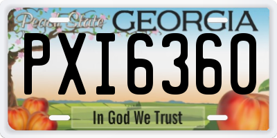 GA license plate PXI6360