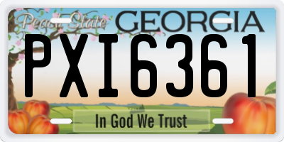 GA license plate PXI6361