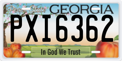 GA license plate PXI6362