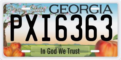 GA license plate PXI6363
