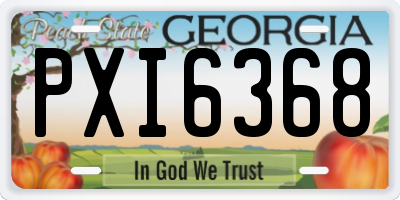 GA license plate PXI6368