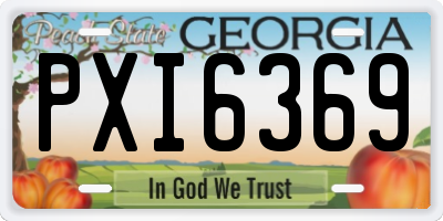 GA license plate PXI6369