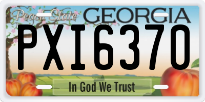 GA license plate PXI6370