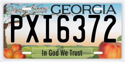 GA license plate PXI6372