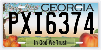 GA license plate PXI6374
